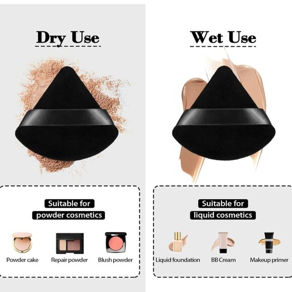 🌼 Beauty Blender Cosmetic Puffs Bundle 12 Triangles for Powder/Foundation/Blush - Picture 4 of 7